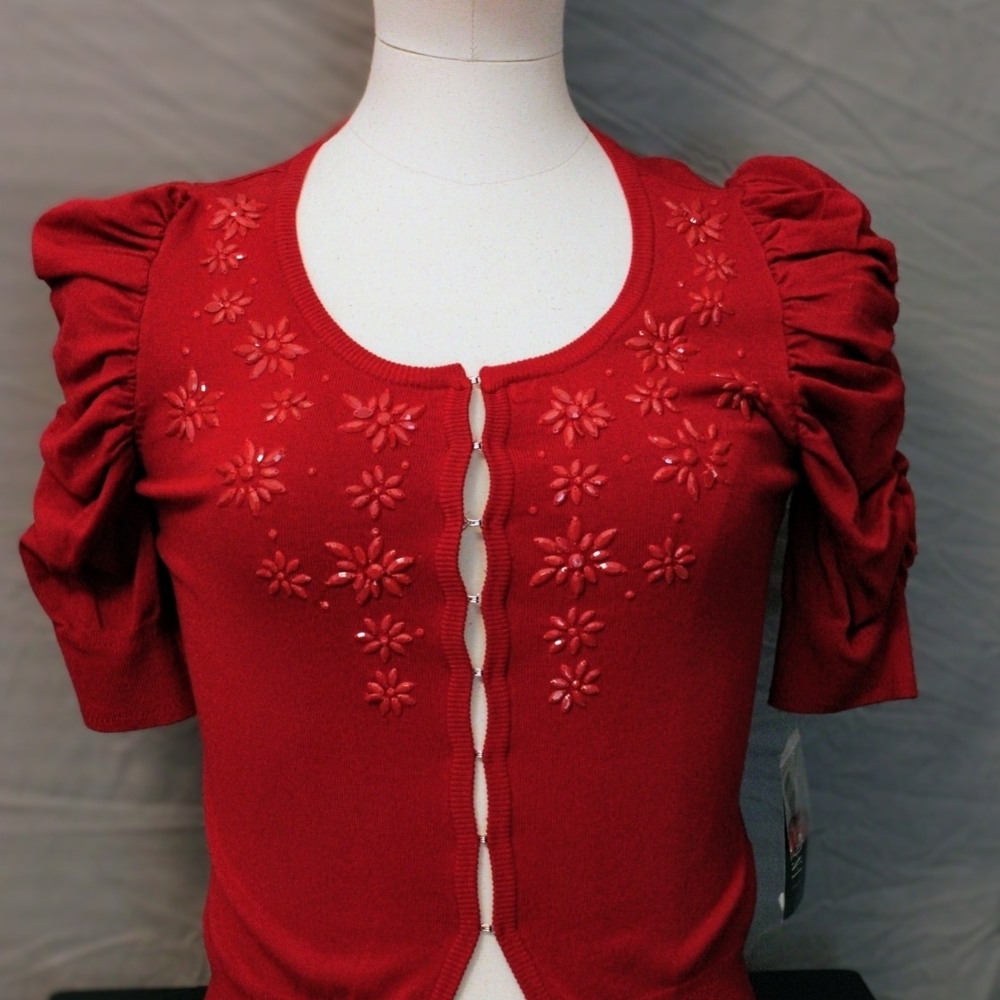 INC International Concepts Glamorous Red Cardigan